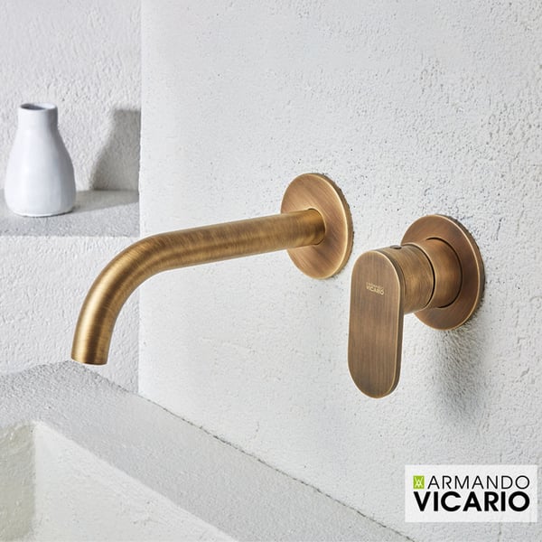 Μπαταρία νιπτήρος εντοιχισμού 2 οπών Slim Antique Brass 500045-221